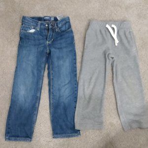 Lined Jeans and gray sweats